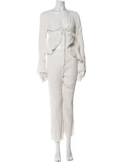 Pre-owned Savannah Morrow The Label Pant Set In Neutral