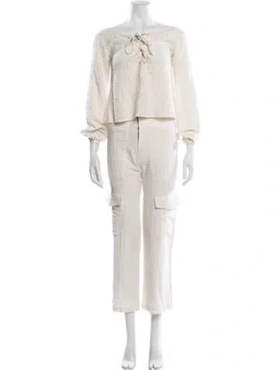 Pre-owned Savannah Morrow The Label Pantsuit In Neutral