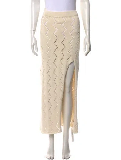 Pre-owned Savannah Morrow The Label Patterned Long Skirt In Neutrals