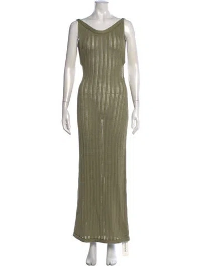 Pre-owned Savannah Morrow The Label Scoop Neck Long Dress In Green