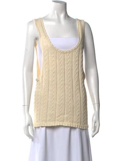 Pre-owned Savannah Morrow The Label Scoop Neck Sleeveless Top In Green