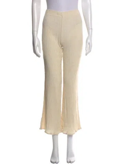 Pre-owned Savannah Morrow The Label Silk Flared Pants W/ Tags In Neutral