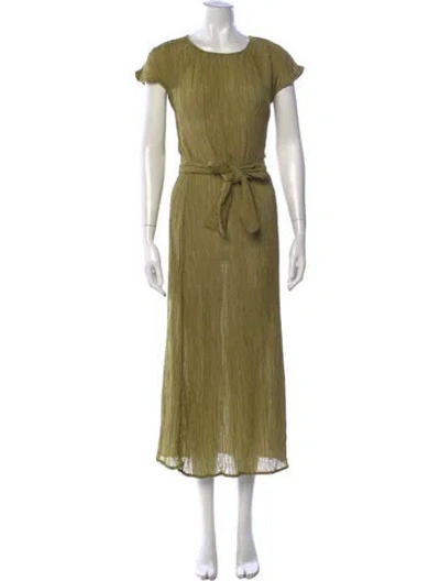 Pre-owned Savannah Morrow The Label Silk Long Dress In Green