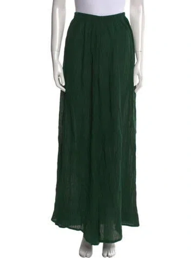 Pre-owned Savannah Morrow The Label Silk Long Skirt In Green