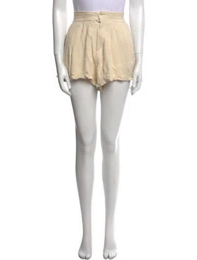 Pre-owned Savannah Morrow The Label Silk Mini Shorts In Neutral