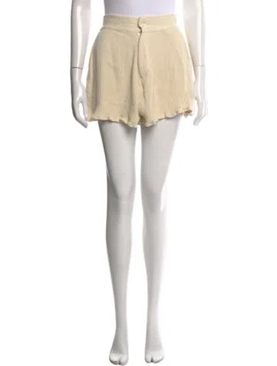 Pre-owned Savannah Morrow The Label Silk Mini Shorts In Neutrals