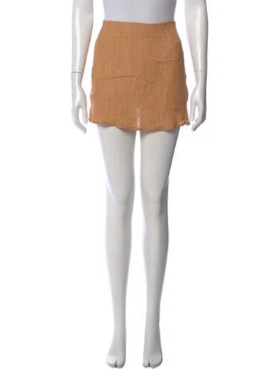 Pre-owned Savannah Morrow The Label Silk Mini Skirt W/ Tags In Neutral