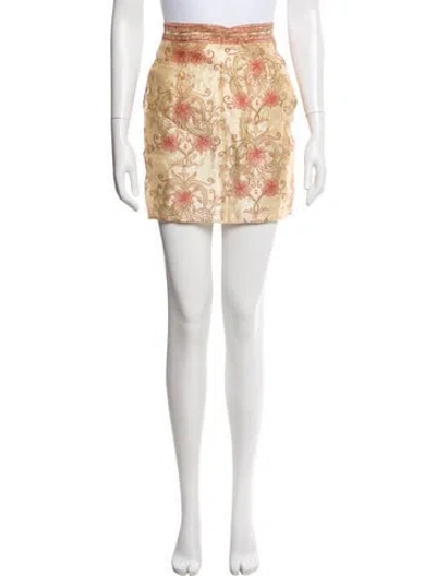 Pre-owned Savannah Morrow The Label Silk Mini Skirt W/ Tags In Yellow