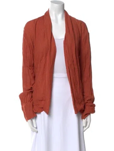Pre-owned Savannah Morrow The Label Silk Open Front Sweater In Orange