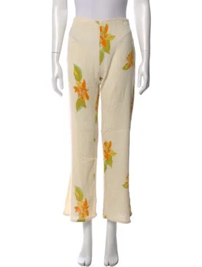 Pre-owned Savannah Morrow The Label Silk Wide Leg Pants W/ Tags In Neutral