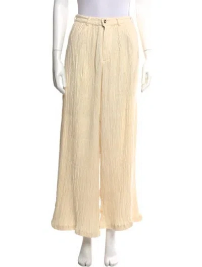 Pre-owned Savannah Morrow The Label Silk Wide Leg Pants W/ Tags In Neutral