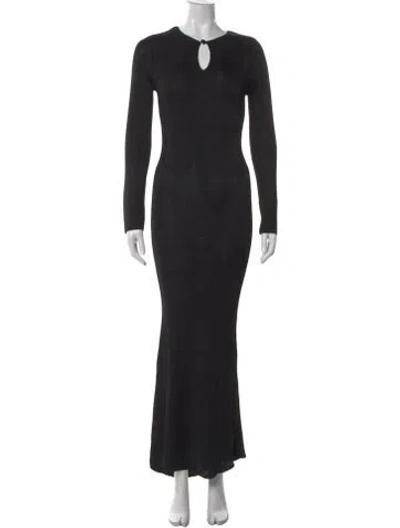 Pre-owned Savannah Morrow The Label Square Neckline Long Dress In Black