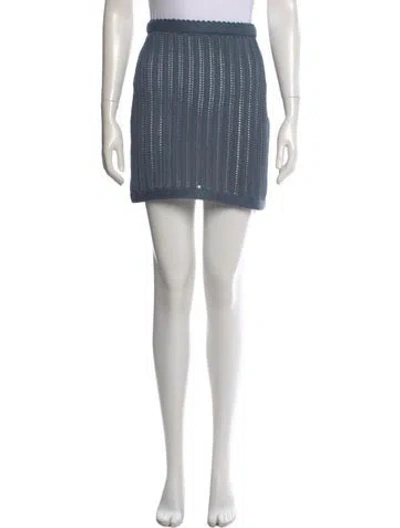 Pre-owned Savannah Morrow The Label Striped Mini Skirt In Blue