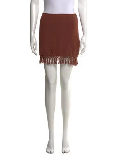 Pre-owned Savannah Morrow The Label Tassel Accents Mini Skirt In Pink