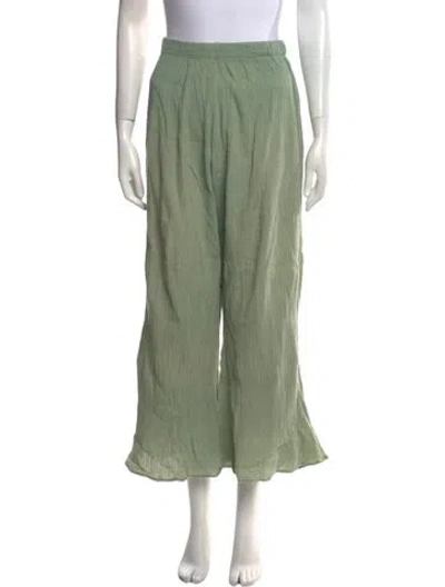 Pre-owned Savannah Morrow The Label Wide Leg Pants In Green
