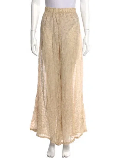 Pre-owned Savannah Morrow The Label Wide Leg Pants In Neutral