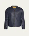 Savas Men's Crest Cafe Leather Racer Jacket In Black
