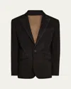 Savas Men's Leather Single-breasted Dinner Jacket In Black