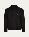 Savas Men's Lowry Leather Overshirt In Black