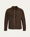 Savas Men's Lowry Leather Overshirt In Caraway