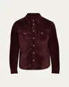 Savas Men's Lowry Suede Overshirt In Maleficent