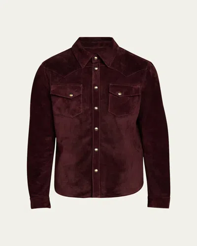 Savas Men's Lowry Suede Overshirt In Maleficent