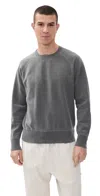 Save Khaki All American Twill Back Terry Crew Sweatshirt Black In Gray