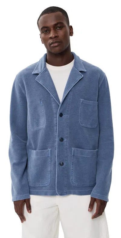Save Khaki American Twill Terry Blazer Union Blue