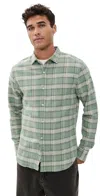 Save Khaki Japanese Slub Flannel Shirt Light Green In Green