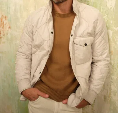 Save Khaki United Flight Quilted Shirt Jacket In Bone In Multi