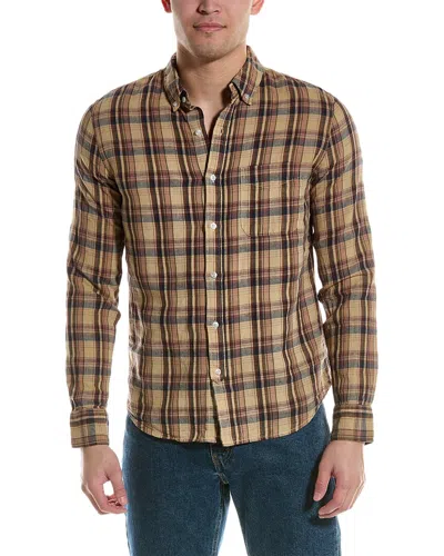 Save Khaki United Madras Linen-blend Shirt In Brown