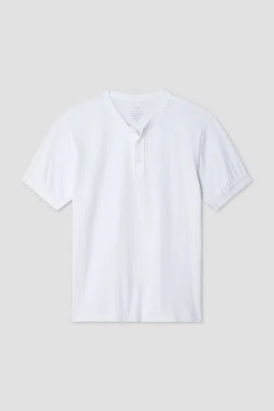 Save Khaki United Men's Short Sleeve Supima Henley Shirt In White