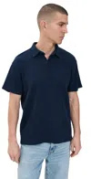 Save Khaki Waffle Knit Polo Navy In Navy