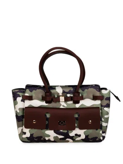 Save My Bag Camouflage-print Bow-detail Tote Bag In Red