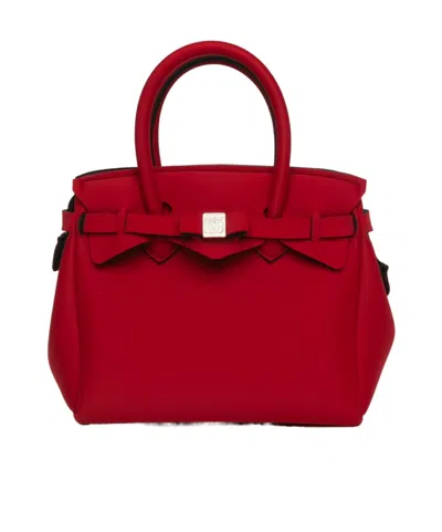 Save My Bag Logo Handbag In Red