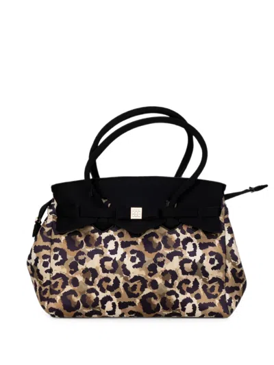 Save My Bag Miss Leopard-print Tote Bag In Brown