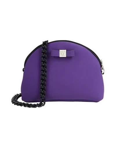 Save My Bag Woman Cross-body Bag Purple Size - Peek (polyether - Ether - Ketone), Polyamide, Elastan