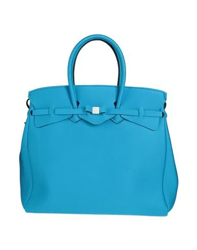 SAVE MY BAG SAVE MY BAG WOMAN HANDBAG AZURE SIZE - PEEK (POLYETHER - ETHER - KETONE), POLYAMIDE, ELASTANE
