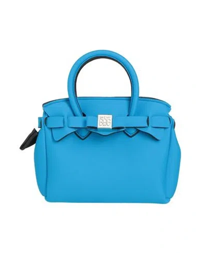 Save My Bag Woman Handbag Azure Size - Polyamide, Elastane In Blue