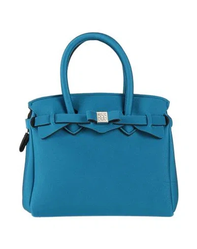 Save My Bag Woman Handbag Azure Size - Polyamide, Elastane In Blue