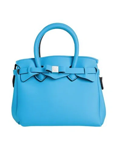 Save My Bag Woman Handbag Azure Size - Polyamide, Elastane In Blue