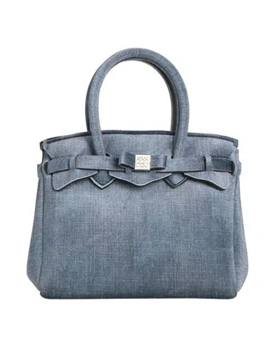 Save My Bag Woman Handbag Blue Size - Polyamide, Elastane