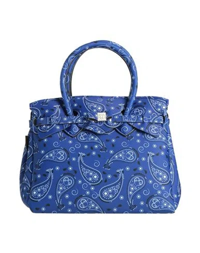 Save My Bag Woman Handbag Blue Size - Polyamide, Elastane