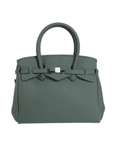 Save My Bag Woman Handbag Dark Green Size - Polyamide, Elastane