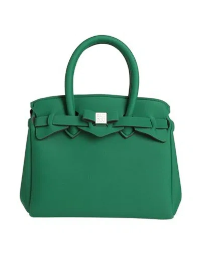 Save My Bag Woman Handbag Dark Green Size - Polyamide, Elastane