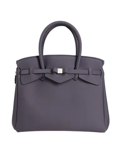 Save My Bag Woman Handbag Dark Purple Size - Polyamide, Elastane
