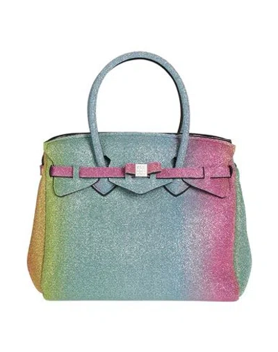 Save My Bag Woman Handbag Light Blue Size - Peek (polyether - Ether - Ketone), Polyester, Elastane