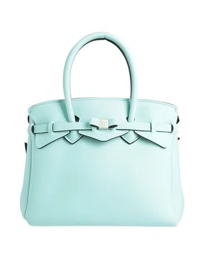Save My Bag Woman Handbag Light Green Size - Polyamide, Elastane