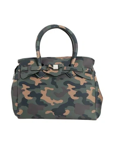 Save My Bag Woman Handbag Military Green Size - Peek (polyether - Ether - Ketone), Polyester, Elasta