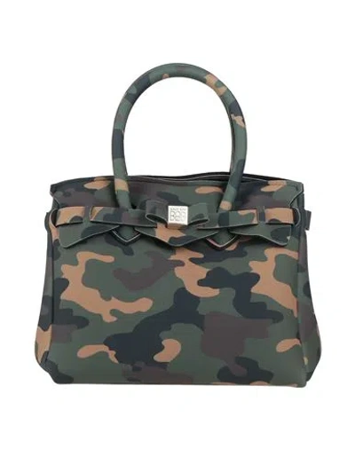 Save My Bag Woman Handbag Military Green Size - Peek (polyether - Ether - Ketone), Polyester, Elasta